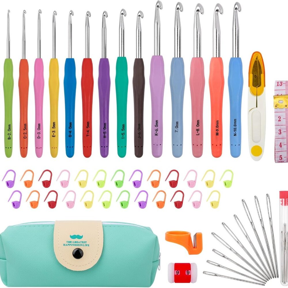New Crochet Hooks 14 Sizes Crochet Hook Set, 53 Pack Yarn Crochet Kit for Beginn